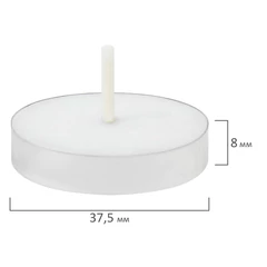 Свечи чайные Standard, до 3,5 часов горения, вес 9 г, КОМПЛЕКТ 50 шт., в гильзе, LAIMA, 609197