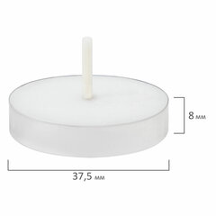 Свечи чайные Standard, до 3,5 часов горения, вес 9 г, КОМПЛЕКТ 100 шт., в гильзе, LAIMA, 609198