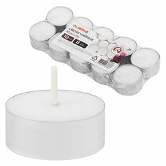 Свечи чайные Maxi Life, до 8 часов горения, вес 21 г, КОМПЛЕКТ 10шт., в гильзе, LAIMA, 609201