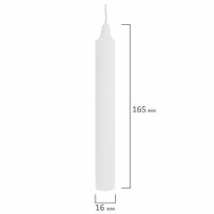 Свечи хозяйственные Standard, до 5 часов, КОМПЛЕКТ 6 шт., H=165 мм, D=16 мм, в пленке, LAIMA, 609205
