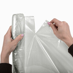 Мешки для мусора прозрачные ПРОЧНЫЕ 120 л, в рулоне 15 шт., ПВД 40 мкм, 70&times;110 см, LAIMA, 609209