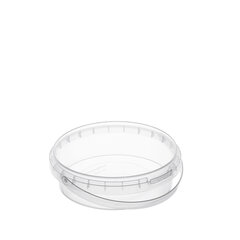 Банка с крышкой 285 мл, пластиковая под пресервы, с контрольным замком, диаметр 122 мм, ВЗЛП