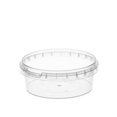 Банка с крышкой 385мл пластиковая под пресервы с контрольным замком, диаметр 122мм ВЗЛП, ШК5957