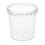 Банка с крышкой 1000 мл, пластиковая, под пресервы, с контрольным замком, диаметр 122 мм, ВЗЛП