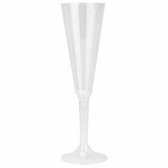 Фужер одноразовый 160 мл для шампанского пластиковый, прозрачная высокая ножка, "Флюте"