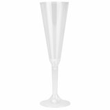 Фужер одноразовый 160 мл для шампанского пластиковый, прозрачная высокая ножка, "Флюте", 1015