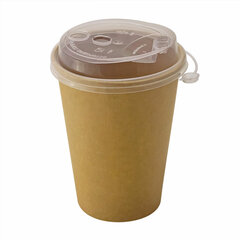 Крышка с питейником для бумажного стакана, диаметр 80 мм, глянцевая, прозрачная, полипропилен, ВЗЛП