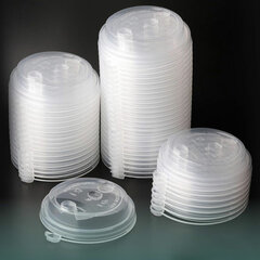 Крышка с питейником для бумажного стакана, диаметр 80 мм, глянцевая, прозрачная, полипропилен, ВЗЛП