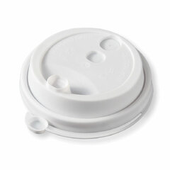 Крышка с питейником для бумажного стакана, диаметр 80 мм, матовая, белая, полипропилен, ВЗЛП
