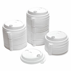 Крышка с питейником для бумажного стакана, диаметр 80 мм, матовая, белая, полипропилен, ВЗЛП