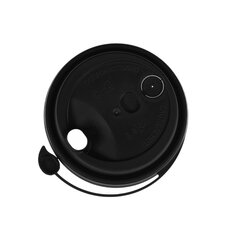 Крышка с питейником для бумажного стакана, ДИАМЕТР 80 мм, матовая черная, ПП, ВЗЛП