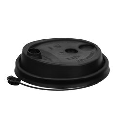 Крышка с питейником для бумажного стакана ДИАМЕТР 80мм матовая черная ПП, ВЗЛП, ШК4264