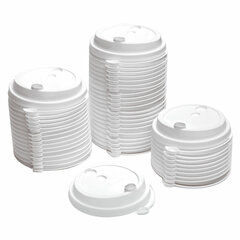 Крышка с питейником для бумажного стакана, диаметр 90 мм, матовая, белая, полипропилен, ВЗЛП