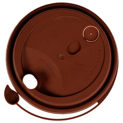 Крышка с питейником для бумажного стакана, ДИАМЕТР 90 мм, матовая коричневая, ПП, ВЗЛП