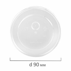 Крышка плоская для стакана d 90 мм, прозрачная, полипропилен, ВЗЛП