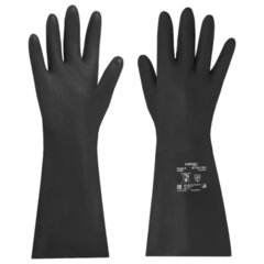 Перчатки латексные КЩС-2 STRONG химически устойчивые, тактильные, чёрные, размер 10, XL (очень большой), RABBITEX (РАББИТЕКС) EXPERT, 609269
