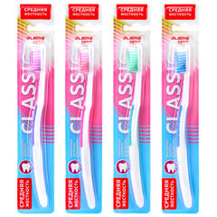 Зубная щетка средней жесткости CLASSIC (ассорти 4 цвета), LAIMA DENT, 609312