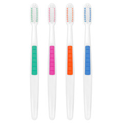 Зубная щетка жесткая CLASSIC WHITENING, безопасное отбеливание, КОМПЛЕКТ 8 шт., LAIMA DENT, 609315
