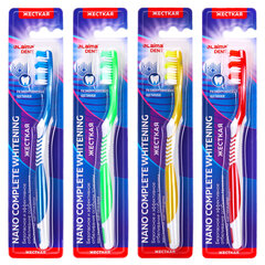 Зубная щетка жесткая Nano Complete (ассорти 4 цвета), LAIMA DENT, 609317