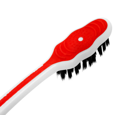 Зубная щетка средней жесткости, щетинки с угольным напылением, КОМПЛЕКТ 2 шт., LAIMA DENT, 609319