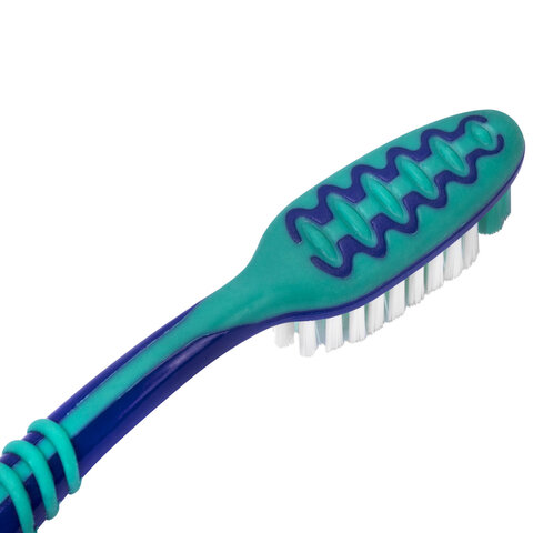 Зубная щетка средней жесткости, с чисткой языка, гибкая, КОМПЛЕКТ 4 шт., LAIMA DENT, 609323