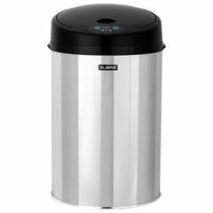 Ведро для мусора СЕНСОРНОЕ 12 л, нержавеющая сталь, черная матовая крышка, питание от 4-х батареек AA (не входят в комплект), LAIMA, 609326