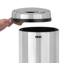 Ведро для мусора СЕНСОРНОЕ 30 л, нержавеющая сталь, зеркальная крышка, питание от 4-х батареек AA (не входят в комплект), LAIMA, 609329