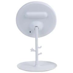 Зеркало настольное с LED-подсветкой для макияжа, диаметр 17 см, 3 режима свечения, аккумулятор 1200 mAh, цвет белый, WBZ (ВБЗ), 609330