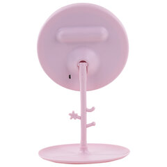 Зеркало настольное с LED-подсветкой для макияжа, диаметр 17 см, 3 режима свечения, аккумулятор 1200 mAh, цвет розовый, WBZ (ВБЗ), 609331