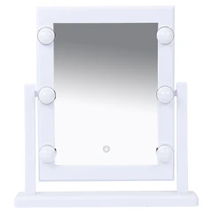Зеркало для макияжа гримерное, 6 LED-ламп, 3 режима свечения, размер 21&times;29 см, работа от USB или 4хAA, цвет белый, WBZ (ВБЗ), 609334