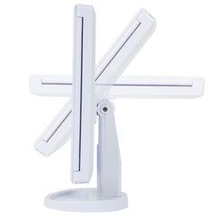 Зеркало настольное с LED-подсветкой для макияжа, размер 24&times;18 см, складное, увеличение х2, х3, х10, белое, BRABIX, 609337