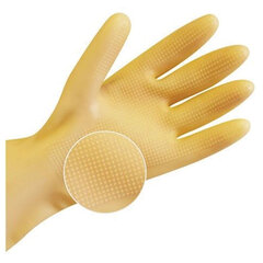 Перчатки МНОГОРАЗОВЫЕ латексные SUPER СИЛА СВЕРХПРОЧНЫЕ, бежевые, размер 7-8, M (средний), вес 96 г, Komfi, ADM, 20073