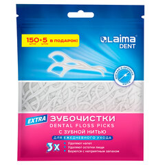 Зубочистки-флоссеры с зубной нитью &laquo;150 шт. + 5 шт. в подарок!&raquo;, зиплок-пакет, LAIMA DENT, 609402