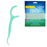 Зубочистки-флоссеры с зубной нитью "150 шт. + 5 шт. в подарок!", ВКУС МЯТЫ, зиплок-пакет, LAIMA DENT, 609403