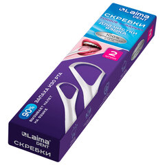 Скребок для языка из нержавеющей стали, КОМПЛЕКТ 2 шт. (большой и малый), с футляром, LAIMA DENT, 609409