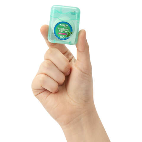 Зубная нить вощеная 50 м, мягкая забота о деснах, ВКУС МЯТЫ, LAIMA DENT, 609413