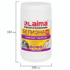 БЕЛИЗНА в хлорных таблетках, для отбеливания, дезинфекции и уборки, 300 шт., 1 кг, банка, LAIMA PROFESSIONAL, 609420