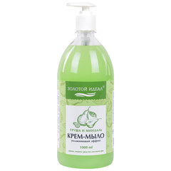 Мыло-крем жидкое 1 л, ЗОЛОТОЙ ИДЕАЛ &laquo;Груша и миндаль&raquo;, дозатор, 609426