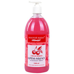 Мыло-крем жидкое 1 л, ЗОЛОТОЙ ИДЕАЛ &laquo;Спелая вишня&raquo;, дозатор, 609428