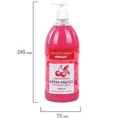 Мыло-крем жидкое 1 л, ЗОЛОТОЙ ИДЕАЛ &laquo;Спелая вишня&raquo;, дозатор, 609428