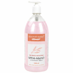 Мыло-крем жидкое 1 л, ЗОЛОТОЙ ИДЕАЛ &laquo;Овсяное молочко&raquo;, дозатор, 609429
