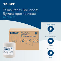 Бумага протирочная с центральной вытяжкой 270 метров, Tellus/<wbr/>TORK Reflex (M4) 1-слойная, КОМПЛЕКТ 6 рулонов, 321400