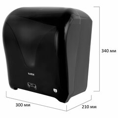 Диспенсер для полотенец в рулонах с автоотрезом листа EXTRA LAIMA PROFESSIONAL, (система H1), черный, ABS-пластик, 609476