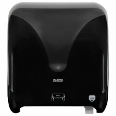 Диспенсер для полотенец в рулонах с автоотрезом листа EXTRA LAIMA PROFESSIONAL, (система H1), черный, ABS-пластик, 609476