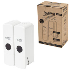 Дозатор двойной 2 х 0,3 л для жидкого мыла/<wbr/>шампуня/<wbr/>геля LAIMA PREMIUM, НАЛИВНОЙ, белый, ABS-пластик, 609499