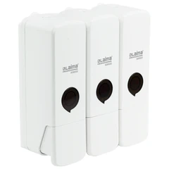 Дозатор тройной 3 х 0,3 л для жидкого мыла/<wbr/>шампуня/<wbr/>геля LAIMA PREMIUM, НАЛИВНОЙ, белый, 609500