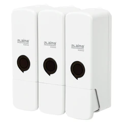 Дозатор тройной 3 х 0,3 л для жидкого мыла/<wbr/>шампуня/<wbr/>геля LAIMA PREMIUM, НАЛИВНОЙ, белый, 609500