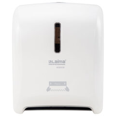 Диспенсер для полотенец в рулонах LAIMA PROFESSIONAL SUPER (H1), механический, белый, ABS-пластик, 609506