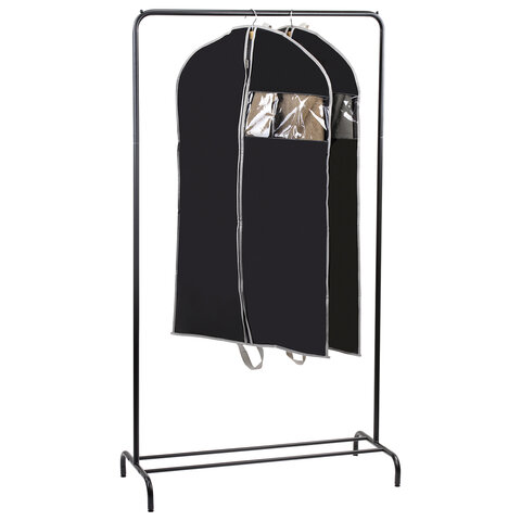 Чехлы для одежды на молнии с ручками дорожный 60х100 см, КОМПЛЕКТ 2 шт,. черный, SHAMAANI (ШАМААНИ), 609601