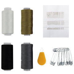 Набор швейный &laquo;Армейский&raquo;, 40 ЛЛ, 200 м, 4 цвета, иглы, нитевдеватель, булавки, DEVELIA (Девелиа), 609631